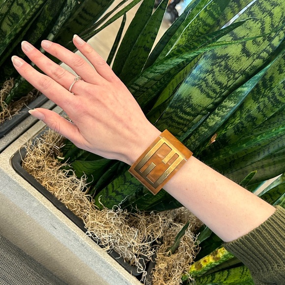 EUC Fendi Brown and Gold Cuff Bracelet - Picture 1 of 7